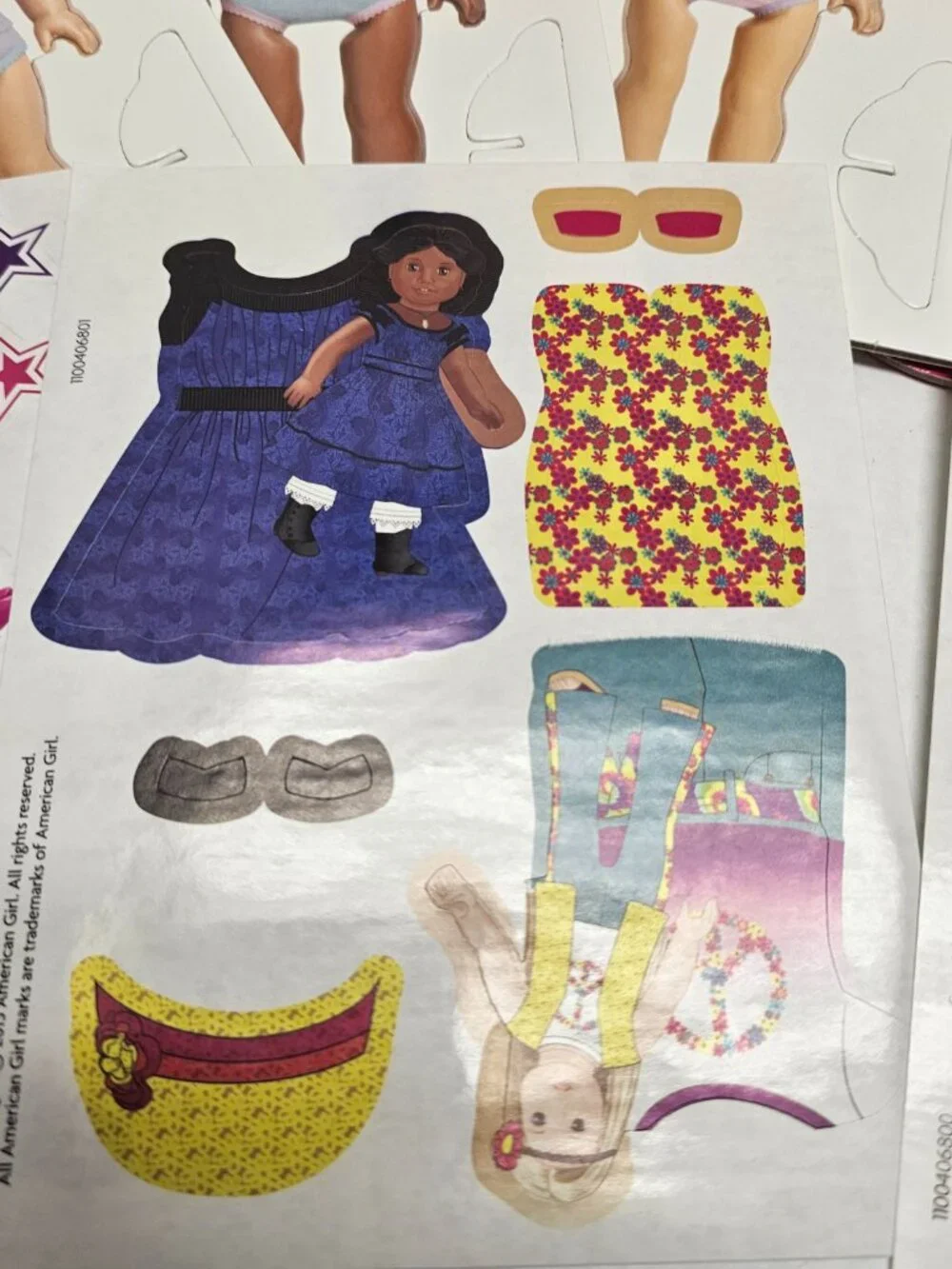 American Girl Fashion Show Stage Paper Dolls Play Set Outfits Fold Out Cardboard